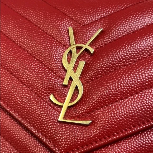 Yves Saint Laurent Red Chevron Crossbody WOC w/ COA - Picture 12 of 12